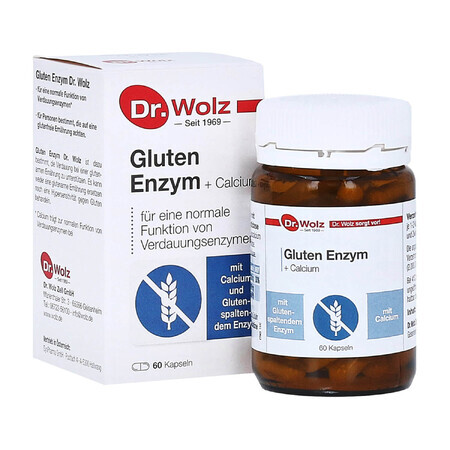 Enzime de gluten + calciu, enzime de gluten + calciu, 60 capsule