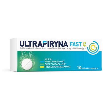 Ultrapirin Fast C 500 mg + 250 mg, 10 comprimés effervescents