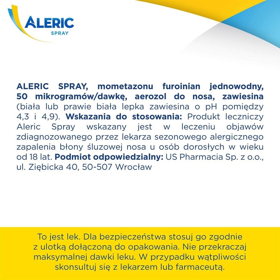 Aleric Spray 50 µg/dosis, neusspray, suspensie, 140 doses