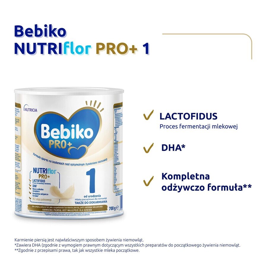 Bebiko Pro+ 1 Nutrriflor Pro+, zuigelingenmelk, vanaf de geboorte, 700 g