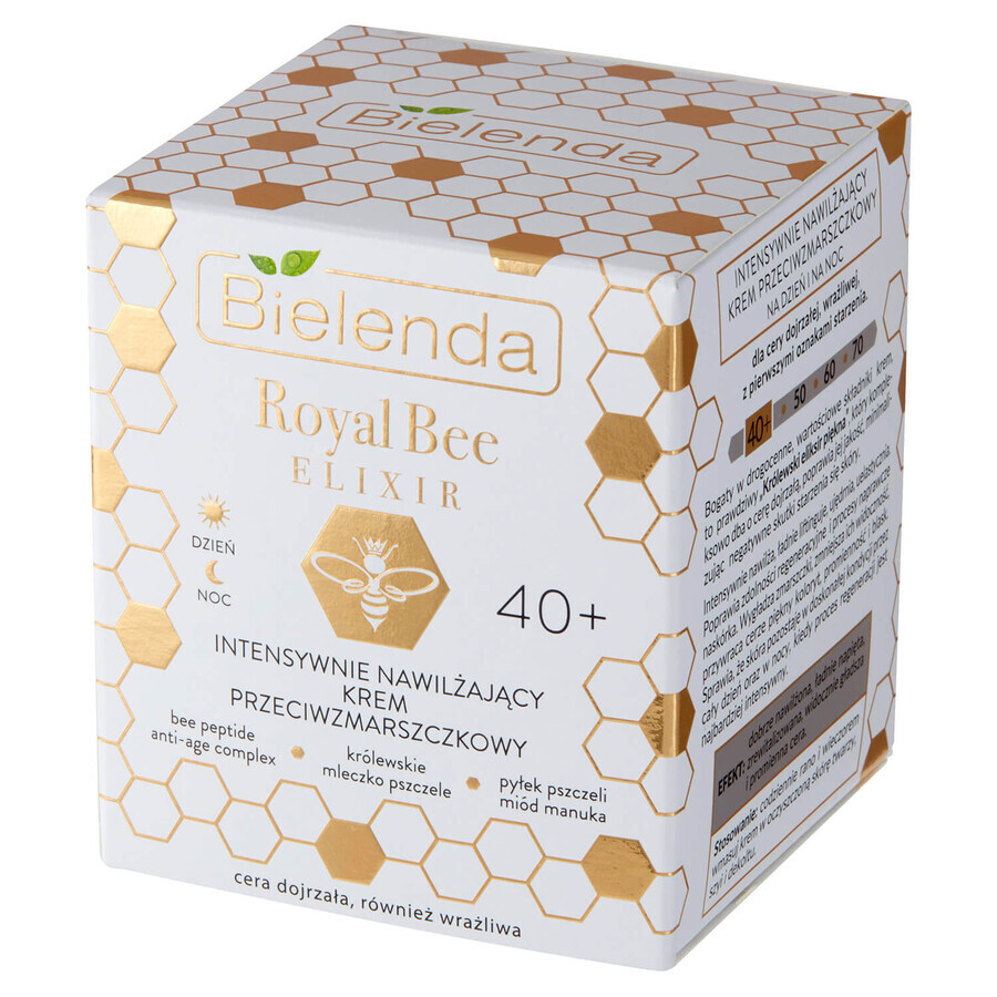 Bielenda Royal Bee Elixir 40+, crème anti-rides intensément hydratante, peaux matures et sensibles, 50 ml