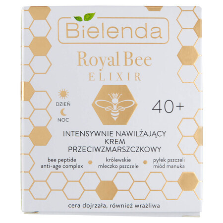 Bielenda Royal Bee Elixir 40+, crème anti-rides intensément hydratante, peaux matures et sensibles, 50 ml