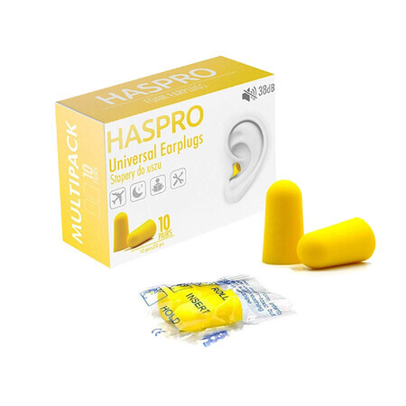 Haspro Multi, tappi per orecchie, giallo, 20 pezzi