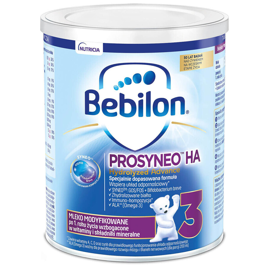 Bebilon Prosyneo HA gehydrolyseerd Advance 3, gemodificeerde melk, na 1 jaar, 400 g