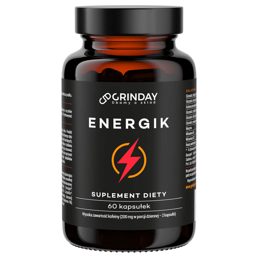 Grinday Energik, natuurlijke energizer, 60 capsules