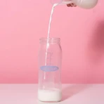 Lansinoh Medium Flow NaturalWave Teat Glass Bottle, 240ml