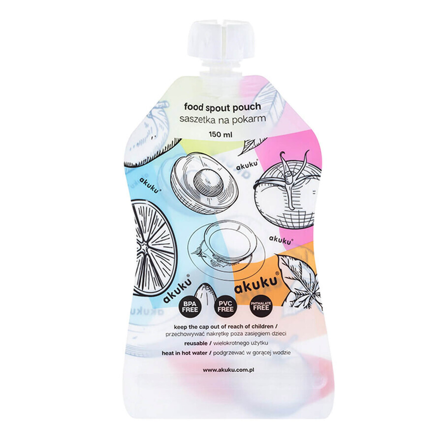 AKUKU, reusable food bags, A0056, 5 x 150 ml