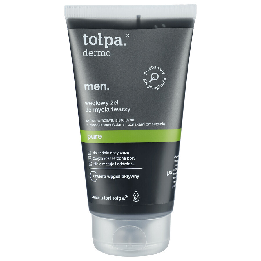 Tolpa Dermo Men Pure, charcoal purifying scrub against blackheads, 100 ml