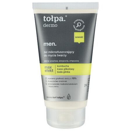 Tolpa Dermo Men Max Effect, micro-exfoliating face cleansing gel, 150 ml