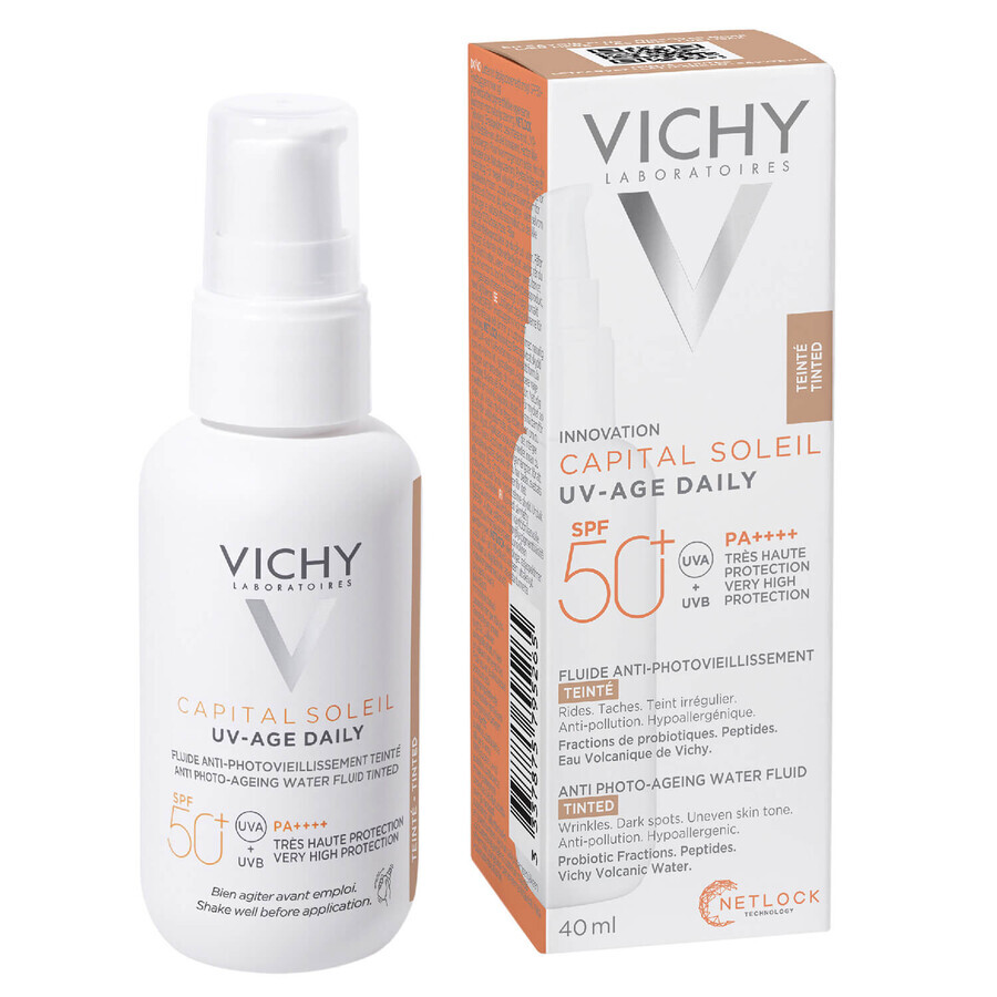 Vichy Capital Soleil UV-Age Daily, fluido colorante anti-foto-invecchiamento, SPF 50+, 40 ml 