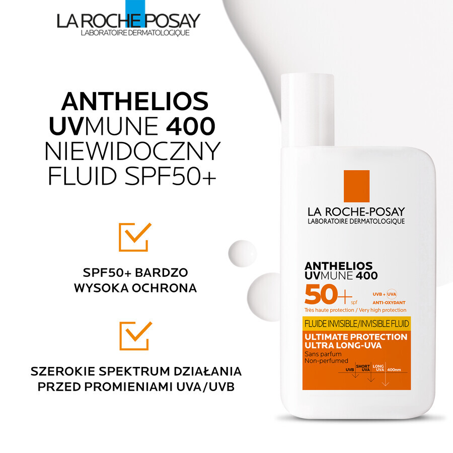 La Roche-Posay Anthelios UVMune 400, onzichtbare beschermende fluid, SPF 50+, 50 ml