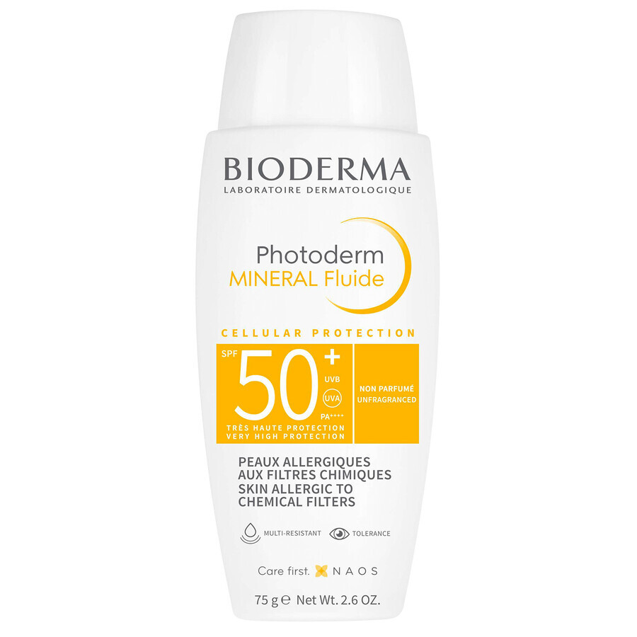 Bioderma Photoderm Mineral Fluide, beschermende minerale vloeistof, SPF 50+, 75 g