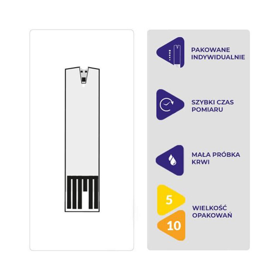 MultiSure GK Ketones, test strips for monitoring the concentration of ketone bodies in the blood, 5 units