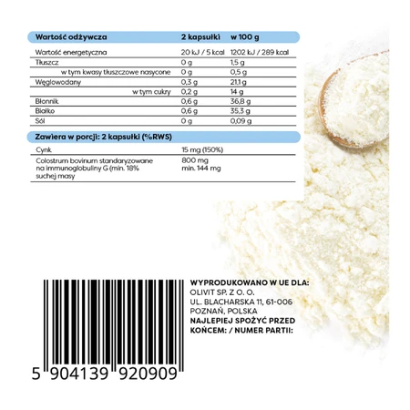Osavi Vitaal Colostrum Immuno 800 mg, 120 capsules
