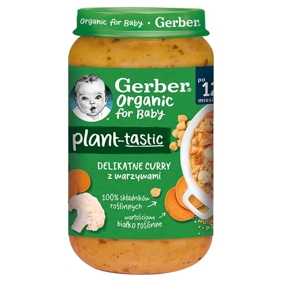 Gerber Organic Plant-Tastic, curry delicato con verdure, dopo 12 mesi, 250 g