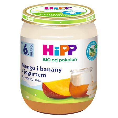 HiPP Fruit Duet Bio, mango and banana with yogurt, after 6 months, 160 g