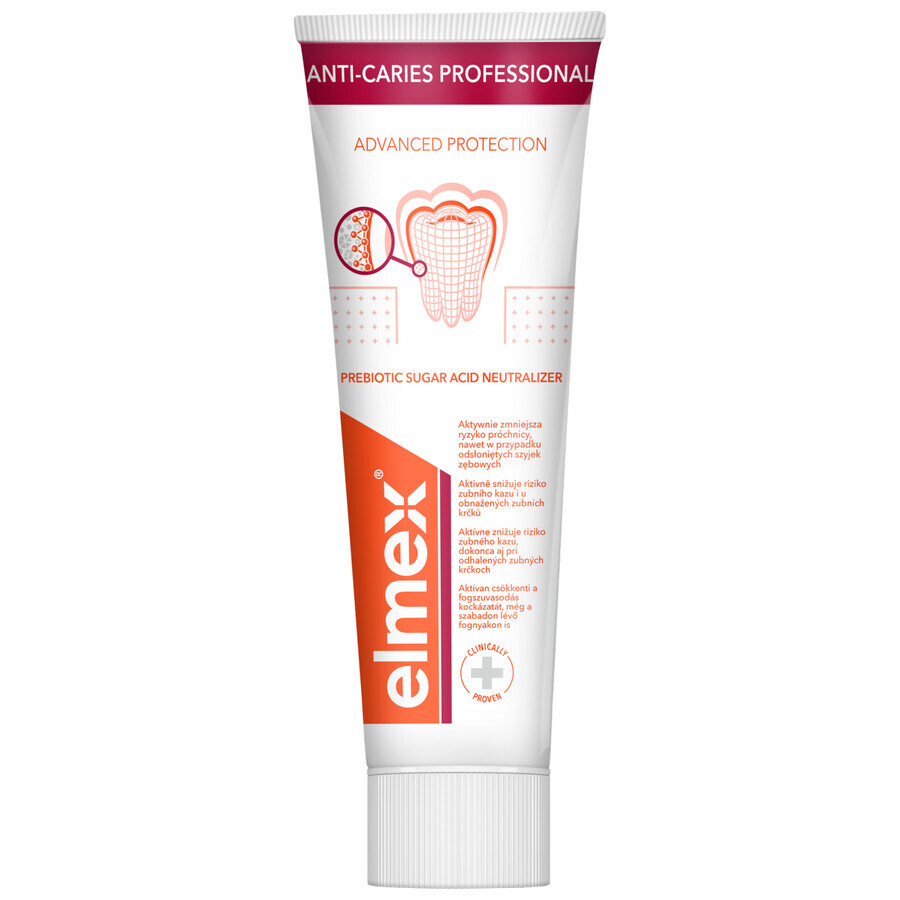 Elmex Anti-Caries Professional, toothpaste for protection against dental caries, 75 ml