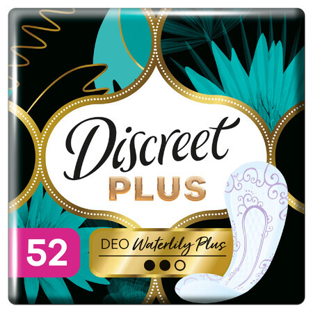 Discreet Plus Deo, ademend maandverband, Waterlelie, 52 stuks