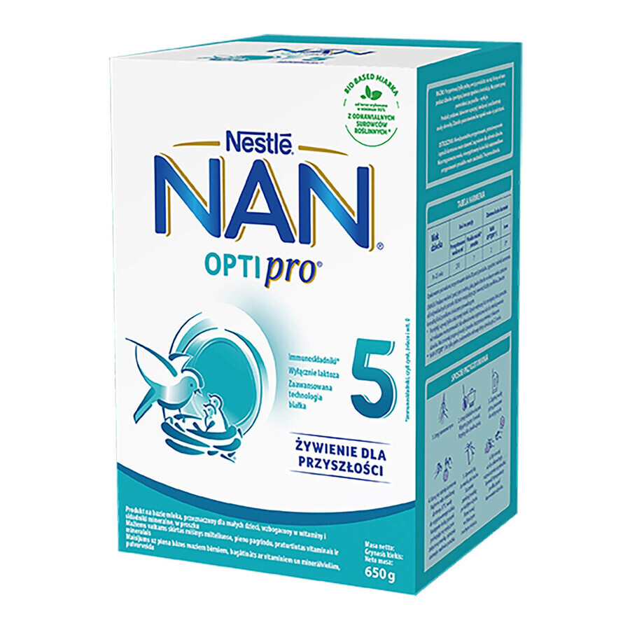 Nestle NAN Optipro 5, Junior flessenmelk voor kinderen vanaf 2,5 jaar, 650 g