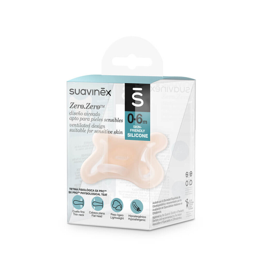 Suavinex SX Pro Zero, Schnuller, Silikon, physiologisch, 0-6 Monate, 1 Stück