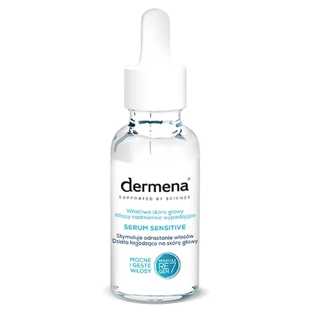 Dermena Sensitive, serum stymulujące odrastanie włosów, do wrażliwej skóry głowy, 50 ml: ceny i cechy