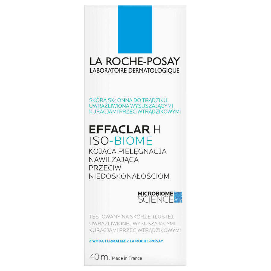 La Roche-Posay Effaclar H Iso - Biome, verzachtende moisturiser tegen onvolkomenheden, 40 ml