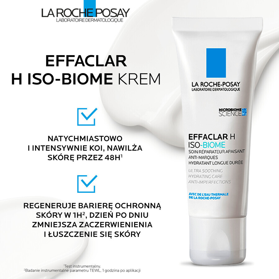 La Roche-Posay Effaclar H Iso - Biome, verzachtende moisturiser tegen onvolkomenheden, 40 ml