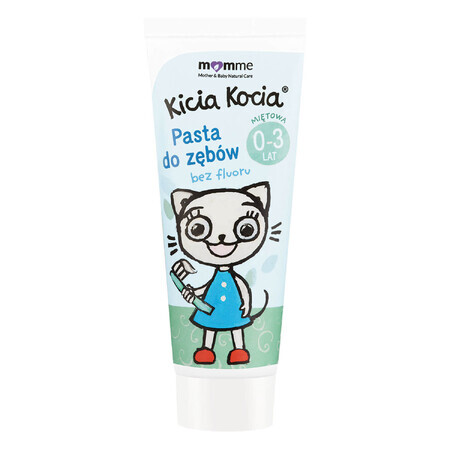 Momme Kitten, toothpaste for children 0-3 years, mint flavor, fluoride-free, 50 ml