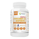 Wish Curcumin C3 + Bioperine Complex, curcumin and piperine, 60 capsules