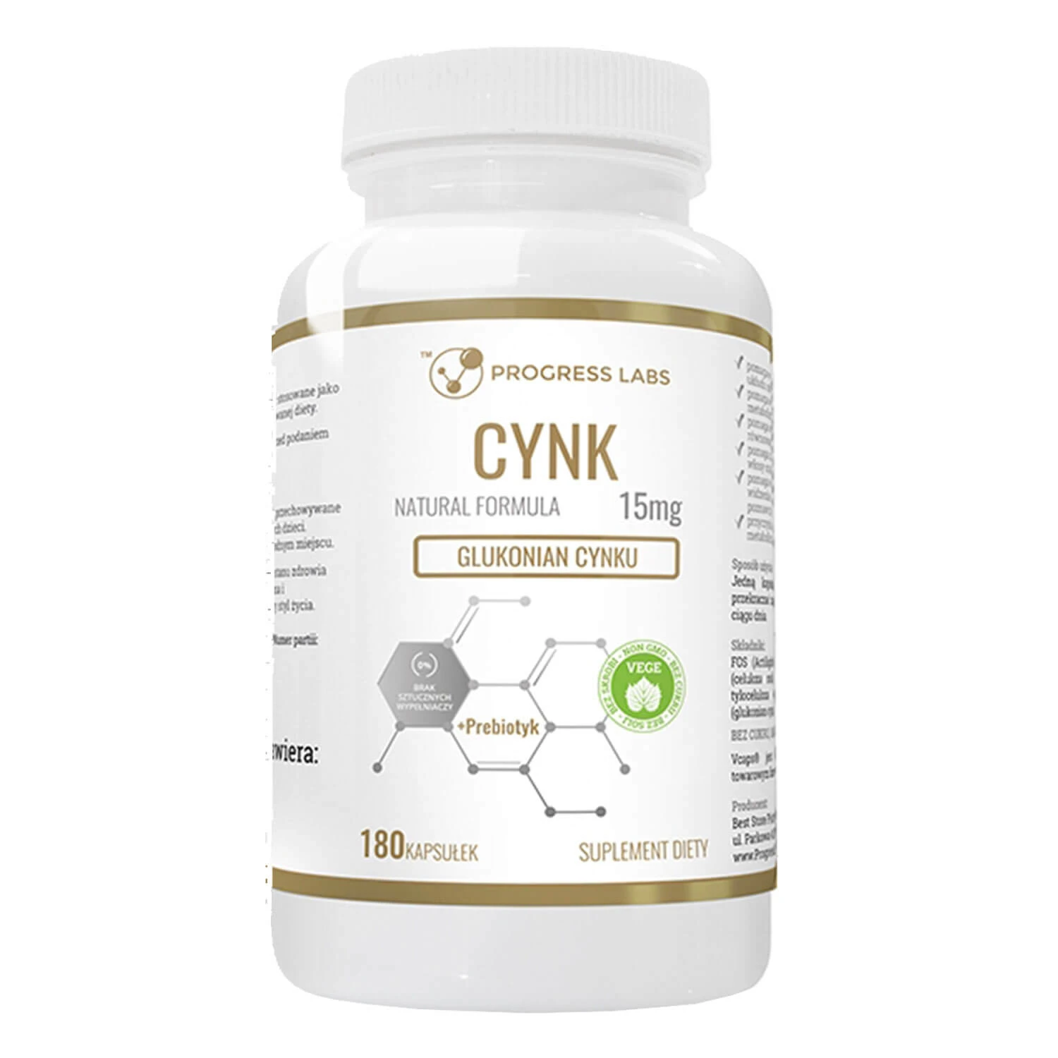 Progress Labs Zink 15 mg, 180 capsules