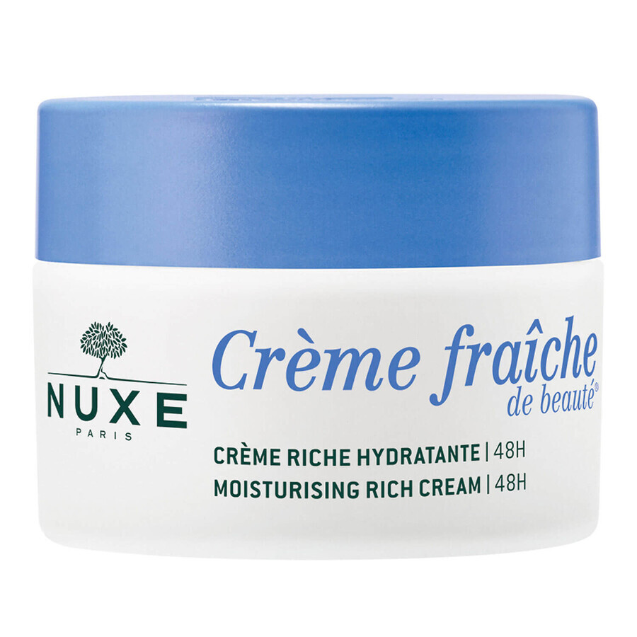 Nuxe Creme Fraiche de Beaute, crema idratante ricca 48h, pelle secca, 50 ml