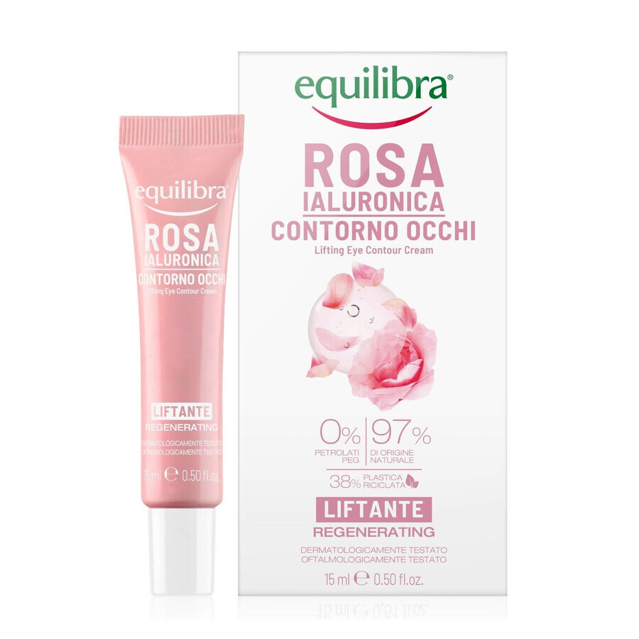 Equilibra Rosa, eye cream with lifting effect, hyaluronic acid, 15 ml