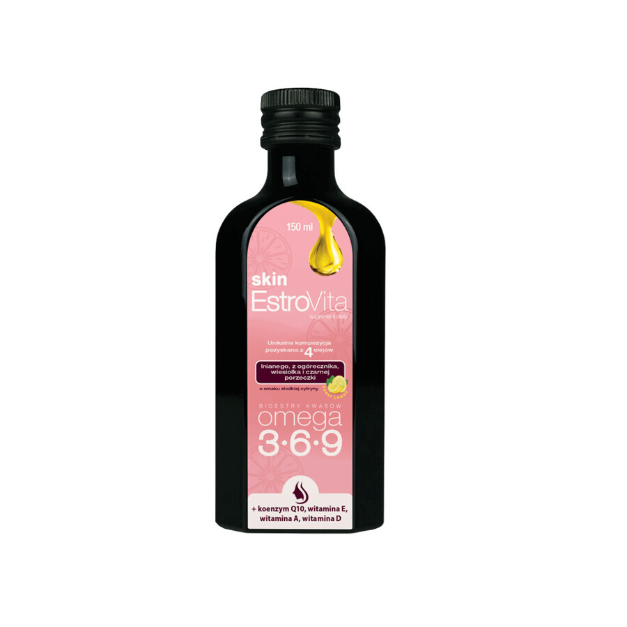 EstroVita Skin, ésteres de ácido Omega 3-6-9, sabor a limón dulce, 150 ml