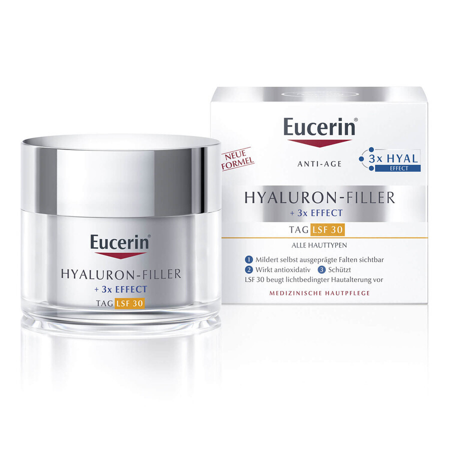 Eucerin Hyaluron-Filler, antirimpel dagcrème met hyaluronzuur, alle huidtypes, SPF 30, 50 ml