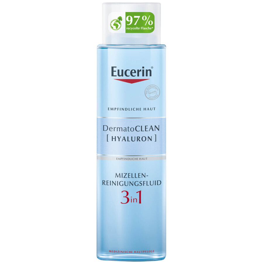 Eucerin DermatoClean [Hyaluron], 3-in-1 Mizellenlotion für alle Hauttypen, 400 ml