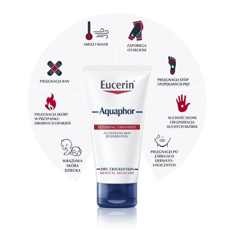 Eucerin Aquaphor, Regenerations-Salbe für trockene, rissige und gereizte Haut, 220 ml