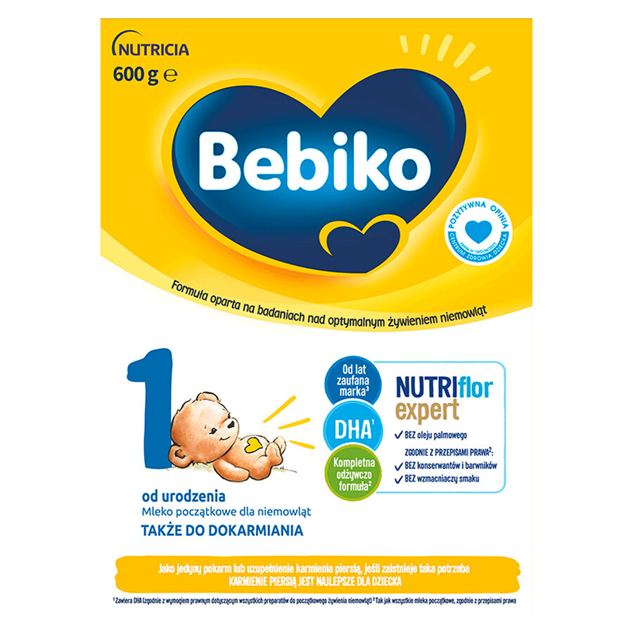 Bebiko 1 Nutriflor Expert zuigelingenmelk, vanaf de geboorte, 600 g