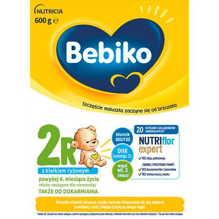 Bebiko 2R Nutriflor Expert, rice porridge after milk, over 6 months, 600 g