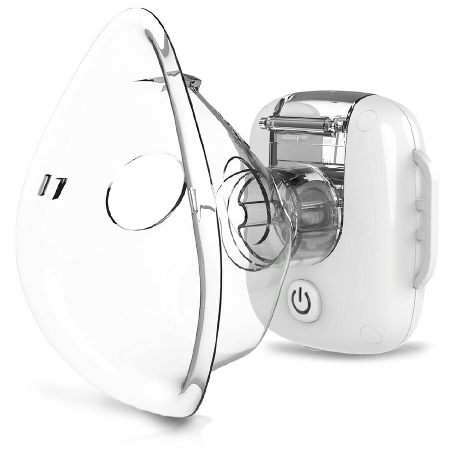 Lionelo Nebi Air Mask White, inhalateur en filet avec nébuliseur, portable