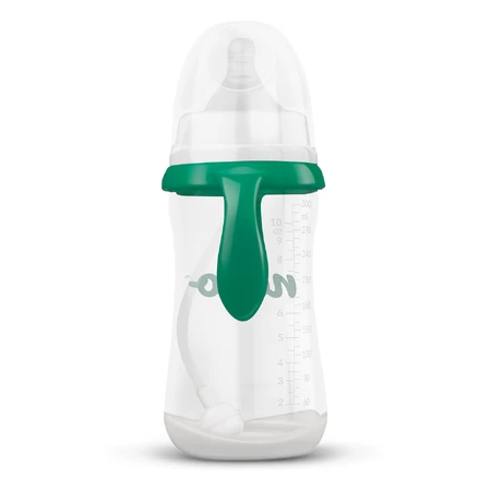 Biberón Neno, biberón anticólicos para alimentar y aprender a beber, con tetina y tubo con pesa, a partir de 6 meses, 300 ml