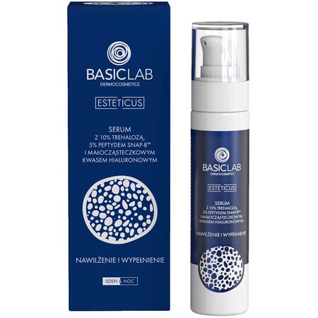 BasicLab Esteticus, serum met trehalose 10%, peptide 5% en hyaluronzuur, hydratatie en opvulling, 50 ml