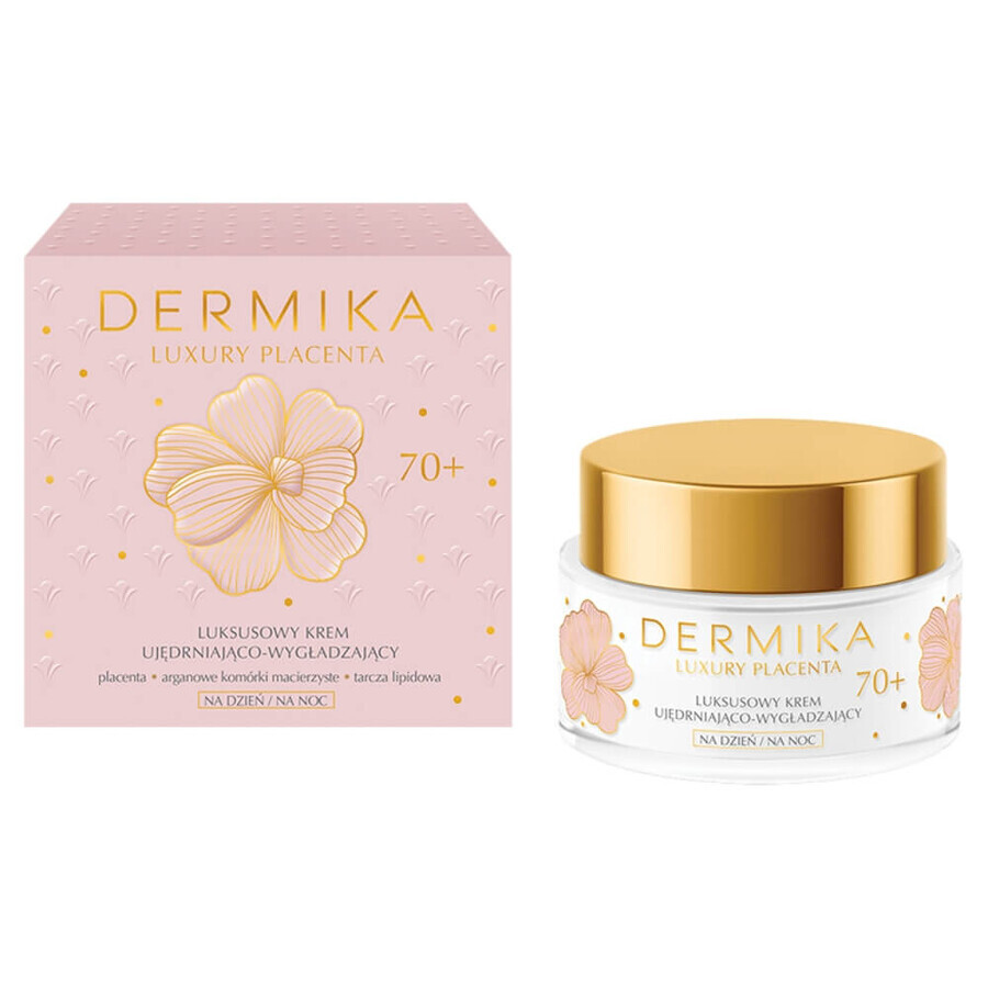 Dermika Luxury Placenta 70+, cremă luxuriantă de fermitate și netezire, 50 ml