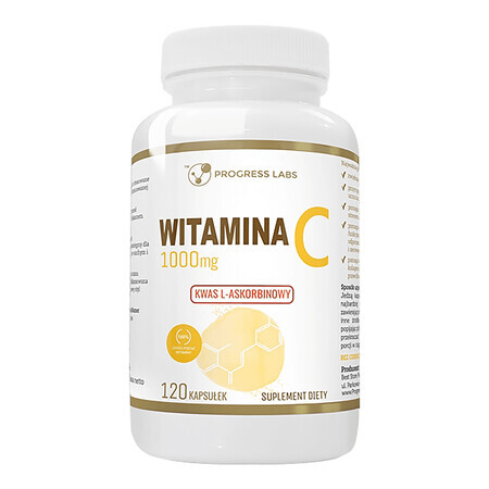 Progress Labs Vitamina C 1000 mg, 120 cápsulas