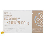 SEMA Lab Vitamina D3 4000 UI + K2 (MK-7) 100 µg, 60 cápsulas blandas