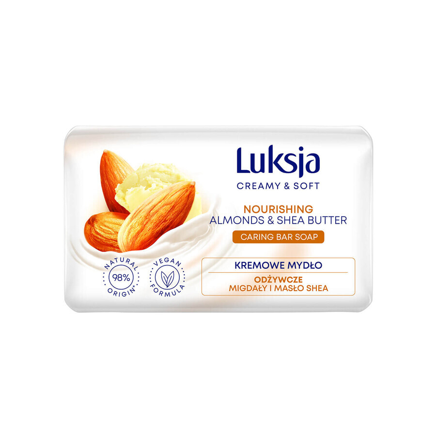 Luxja Creamy &amp; Soft, saponetta cremosa, nutriente, con burro di mandorle e di karité, 90 g