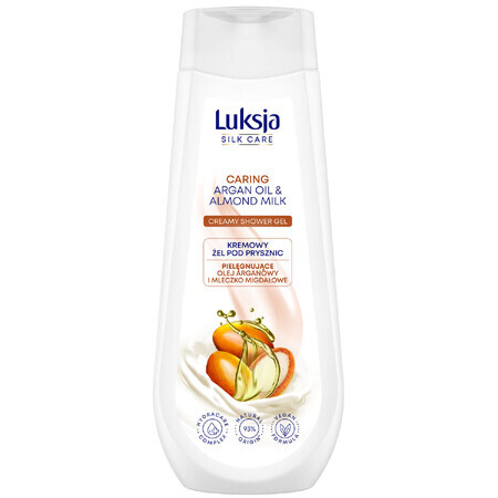 Luxja Silk Care, romige douchegel, verzorging, arganolie en amandelmelk, 500 ml