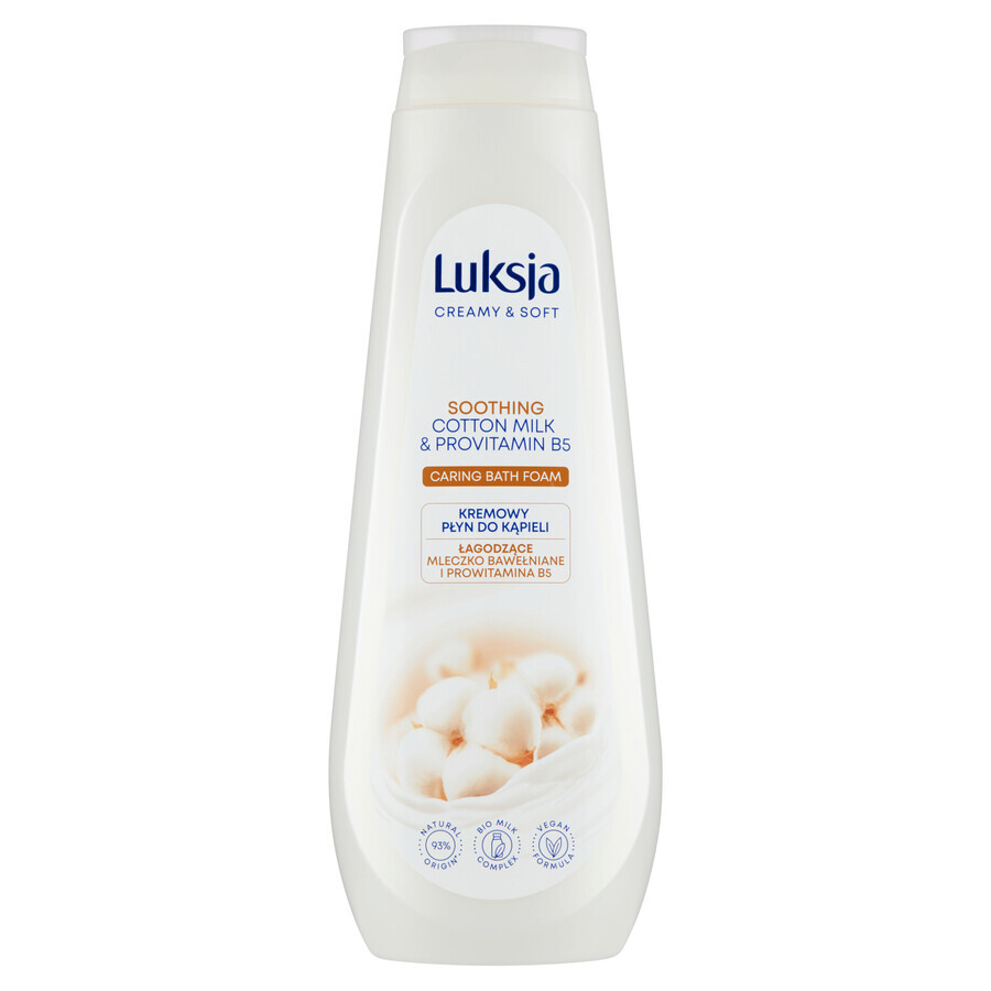 Luxja Crème &amp; Zacht, romige badlotion, verzachtend, katoenmelk en provitamine B5, bouillon, 900 ml