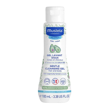 Mustela Newborn Starter Kit, bodymilk, 100 ml + wasgel, 100 ml + reinigingswater, 100 ml