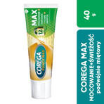 Corega Power Max Fixation + Freshness, bevestigingscrème voor kunstgebitten, dubbele munt, 40 g