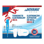 Novama White K set, elektronische neusafzuiger voor kinderen + Delta, elektronische thermometer